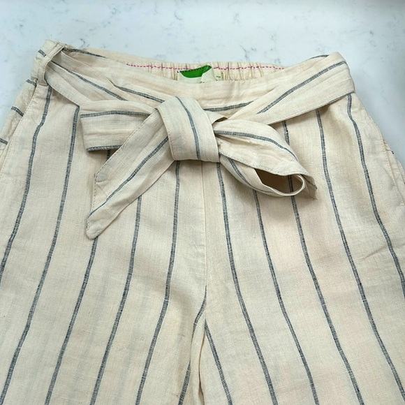 Anthropologie linen tie flat front w/elastic back 4 pockets - Picture 3 of 6
